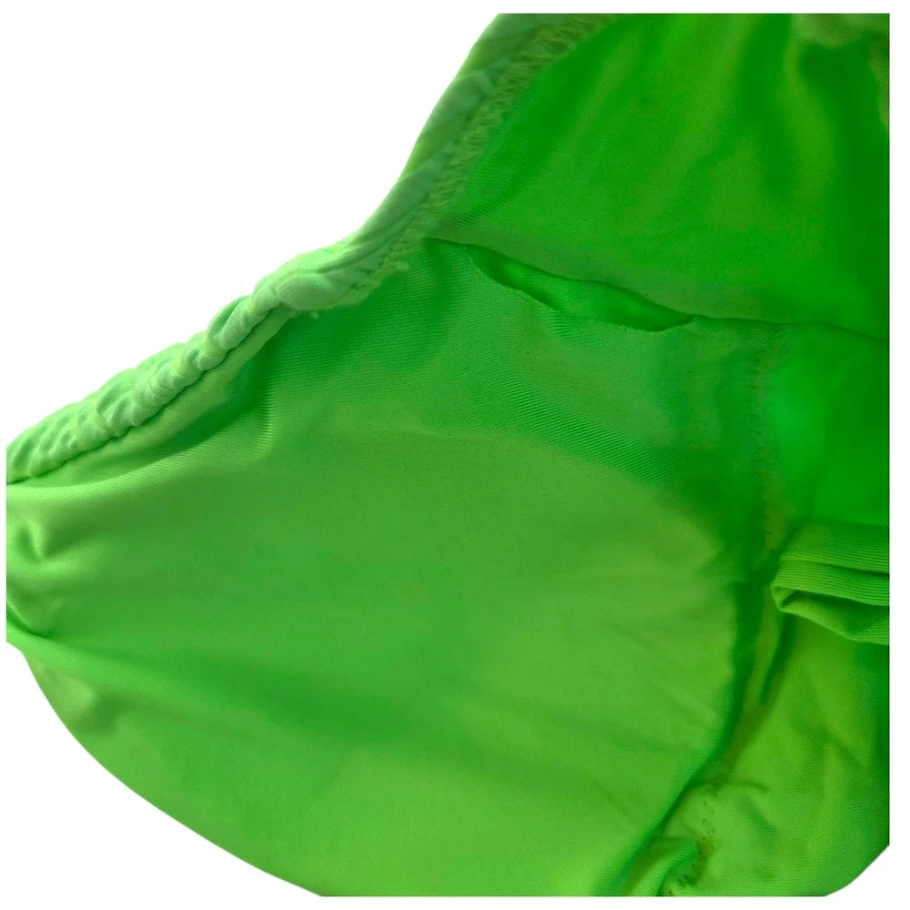 Becca Ariyah Cutout Plunge One Piece Swimsuit NEW Womens Large Neon Green Gold - Picture 9 of 11